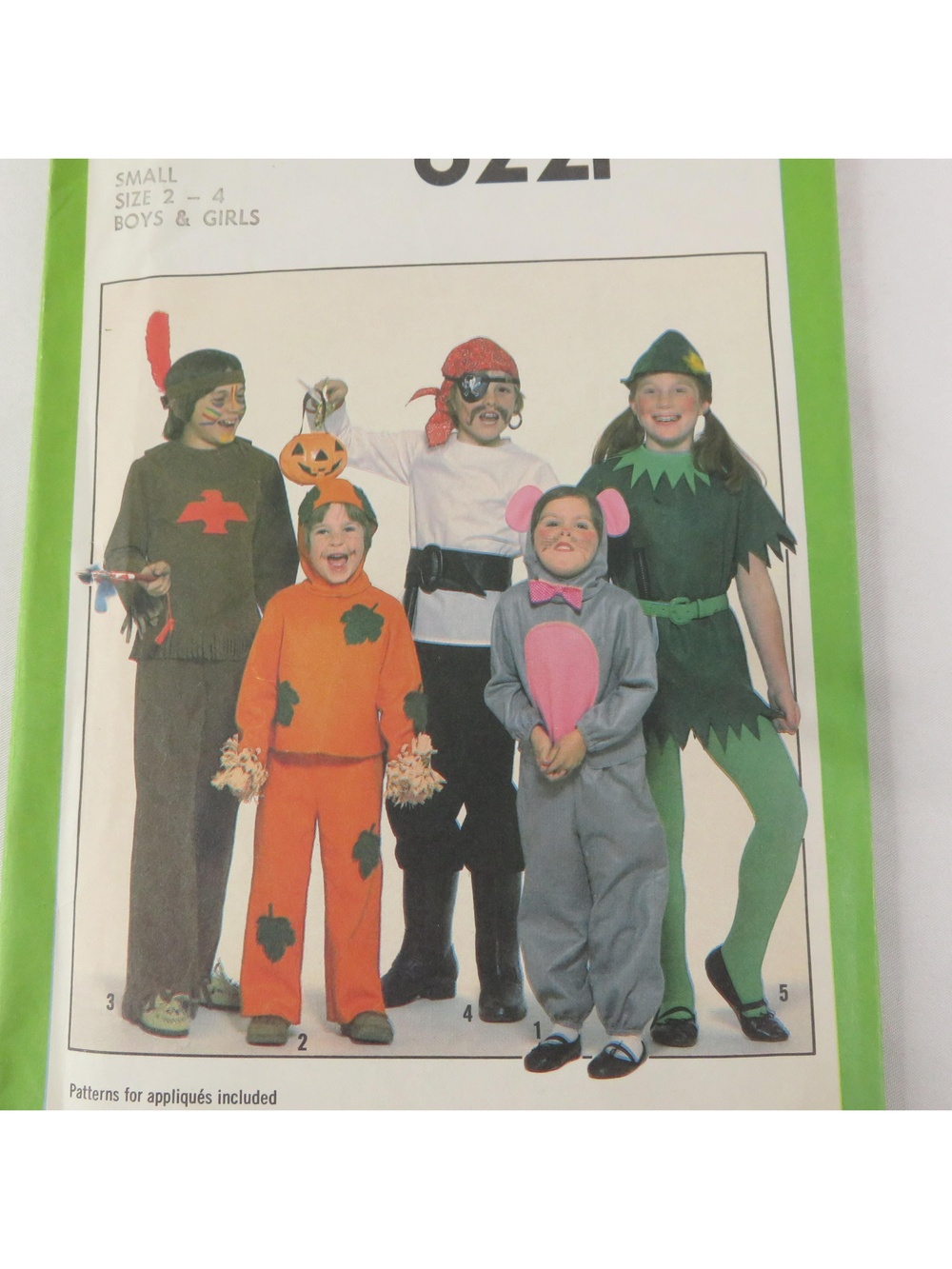Simplicity 8221 UNCUT size Small 2-4 Kids Costume Pattern Mouse Pumpkin Indian